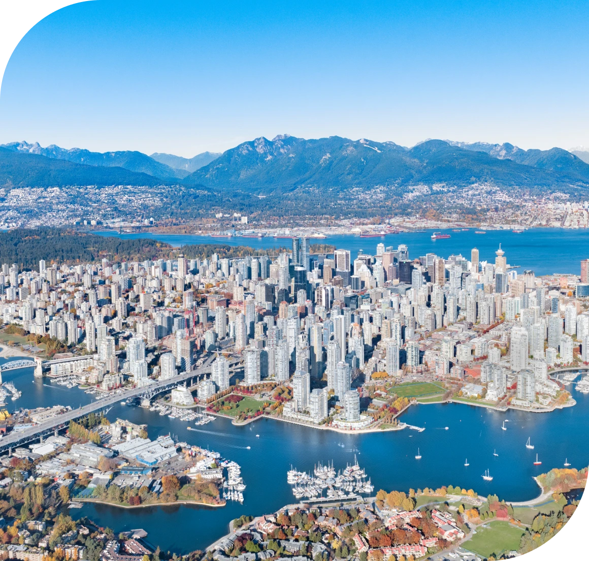 Urban landscape with waterfront and buildings